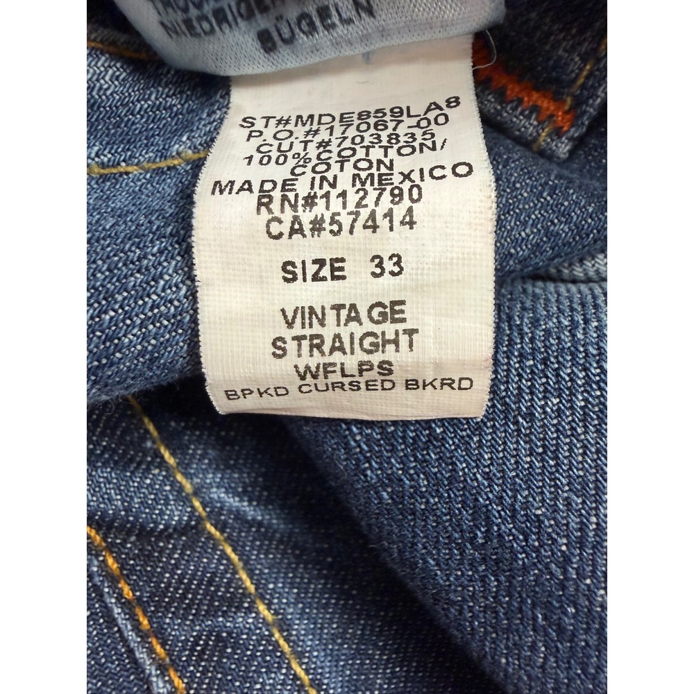 True Religion Vintage Straight Jeans Mens 33 Blue Denim Cotton MDE859LA8‎ - Picture 3 of 11